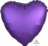 18" Heart Shape Satin Luxe Royale Purple Foil Balloon