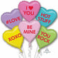 Candy Hearts Sweet Messages 5 Balloon Bouquet Valentines Day Gift