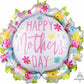 Big Mothers Day Wreath Shaped Foil Balloon