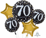 Anagram Sparkling 70 Happy Birthday Party 5 Foil Balloons Bouquet Arrangement