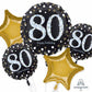 Anagram Sparkling 80 Happy Birthday Party 5 Foil Balloons Bouquet Arrangement