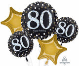 Anagram Sparkling 80 Happy Birthday Party 5 Foil Balloons Bouquet Arrangement
