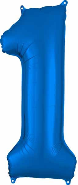 16" Air-Filled No. 1 Shape Foil Balloon Decoration Blue