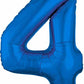 16" Air-Filled No. 4 Shape Foil Balloon Decoration Blue