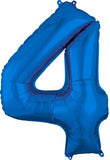 16" Air-Filled No. 4 Shape Foil Balloon Decoration Blue