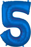 16" Air-Filled No. 5 Shape Foil Balloon Decoration Blue