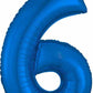 16" Air-Filled No. 6 Shape Foil Balloon Decoration Blue