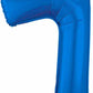 16" Air-Filled No. 7 Shape Foil Balloon Decoration Blue