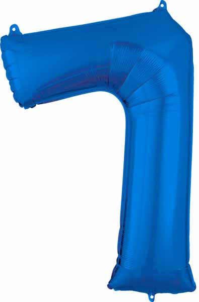 16" Air-Filled No. 7 Shape Foil Balloon Decoration Blue
