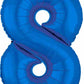 16" Air-Filled No. 8 Shape Foil Balloon Decoration Blue