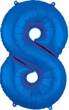 16" Air-Filled No. 8 Shape Foil Balloon Decoration Blue