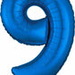 16" Air-Filled No. 9 Shape Foil Balloon Decoration Blue