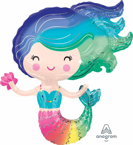 Colorful Mermaid Foil Balloon