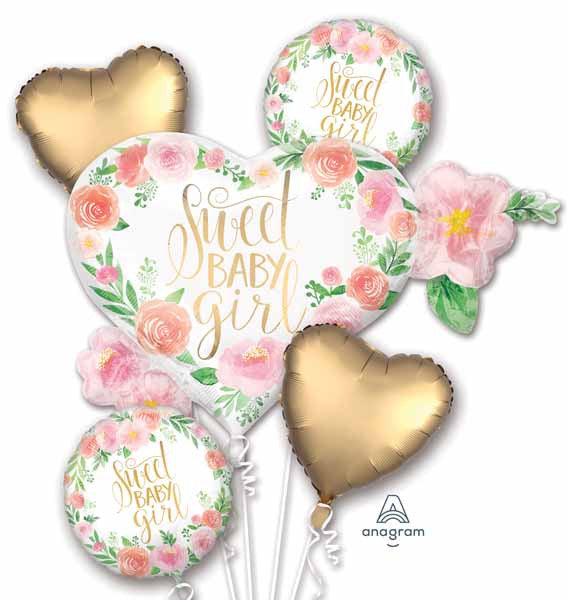 Sweet Baby Girl Balloon Bouquet