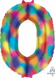 Big 0 Rainbow Foil Balloon