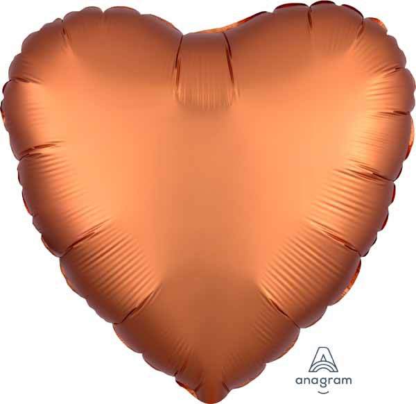 18" Heart Shape Satin Luxe Amber Foil Balloon
