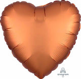 18" Heart Shape Satin Luxe Amber Foil Balloon