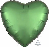 18" heart shape emerald green satin luxe shimmering matte