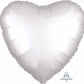 18" White Satin Heart Satin Luxe  Balloon