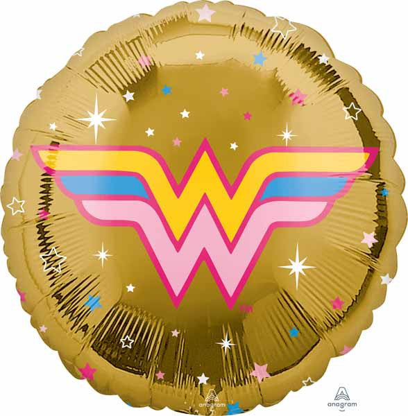 Gold Wonder Woman Symbol Foil Balloon