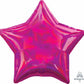 19" Star Shaped Solid Color Foil Balloon Iridescent Magenta