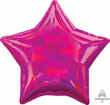 19" Star Shaped Solid Color Foil Balloon Iridescent Magenta