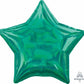 19" Star Shaped Solid Color Foil Balloon Iridescent Green