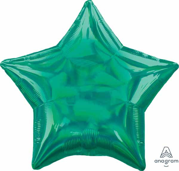 19" Star Shaped Solid Color Foil Balloon Iridescent Green