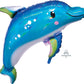 Holographic Blue Dolphin Jumbo Foil Balloon