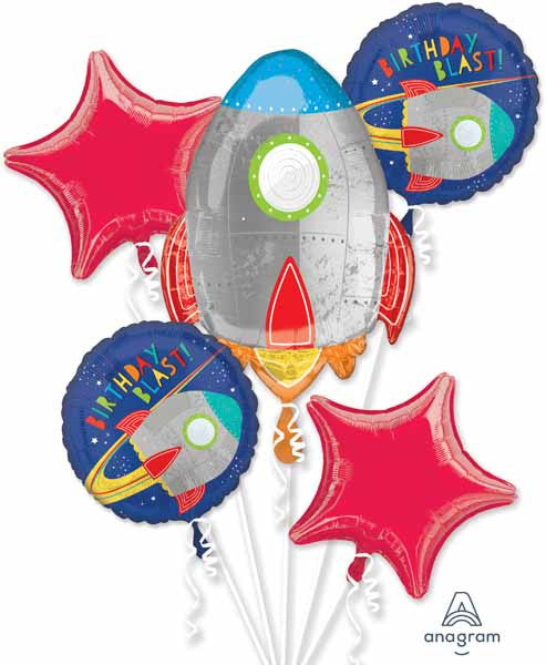 Rocket Ship in Space Balloons for Happy Birthday