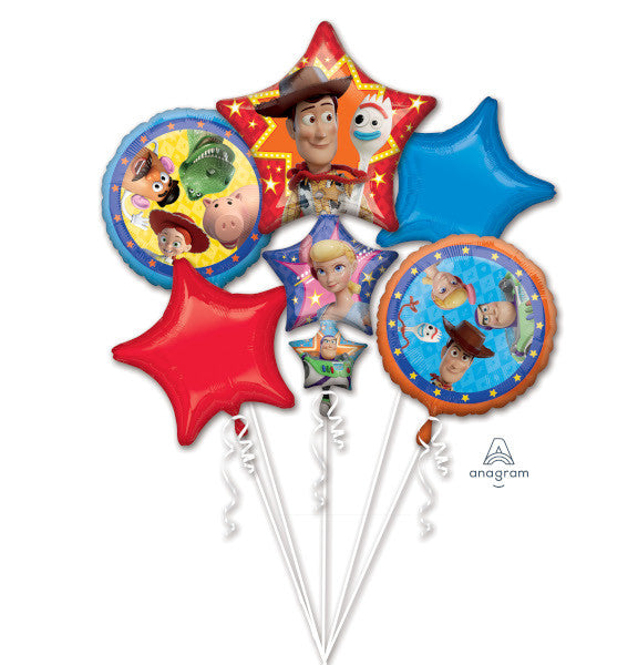 Anagram Toy Story 4 Foil 5 Balloons Bouquet Birthday Party Decor