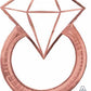 Blush Pink 30" Diamond Engagement Ring Large Holographic Foil Balloon
