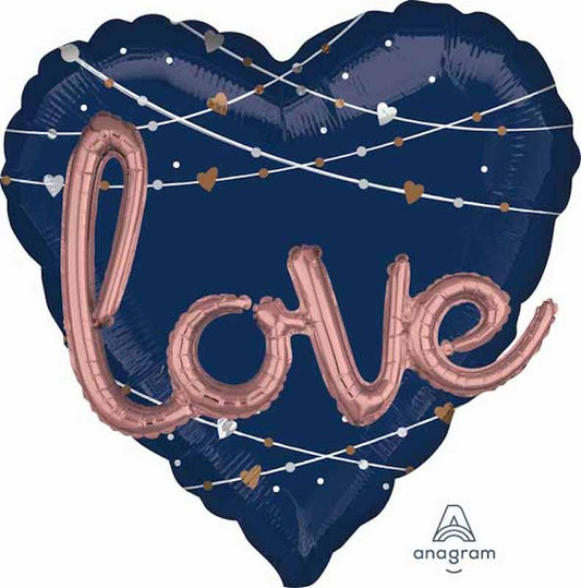 Anagram 36" Navy Blue Love Wedding Multi Balloon Foil Balloon