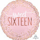 Anagram 18" Round Blush Sweet 16 Pink Birthday Confetti Foil Balloon