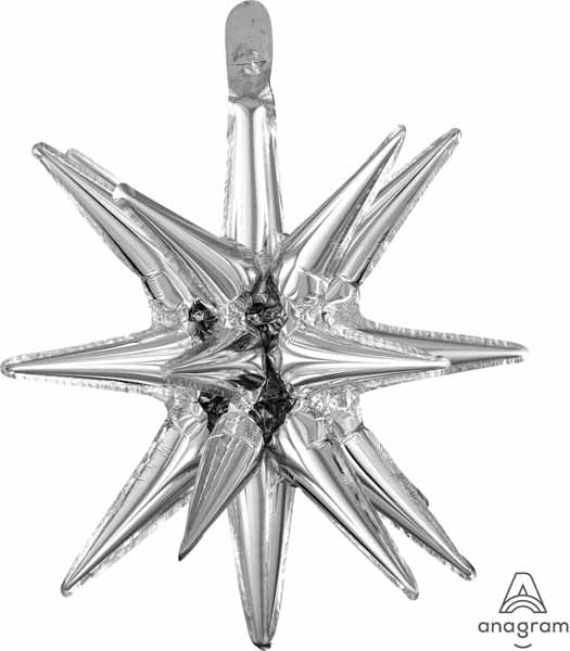 20" Silver Magic Star Foil Balloon Air-Fill