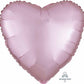 18" Heart Shape Satin Luxe Pastel Pink Foil Balloon