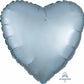 18" Heart Shape Satin Luxe Pastel Blue Foil Balloon