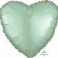 18" Heart Satin Luxe Mint Green Foil Balloon