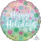 Happy Holidays Snowflakes Round Foil Balloon 18"