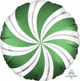 18" Candy Swirls Foil Balloon Green