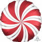 18" Candy Swirls Foil Balloon Red