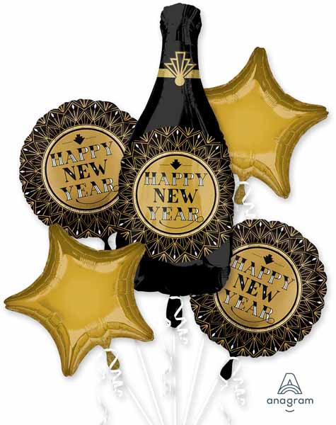 Happy New Years Eve Foil Balloon Bouquet