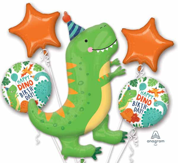 Anagram Dynomite Birthday Party Dinosaur Balloon Bouquet Arrangement 5 Foil Balloons