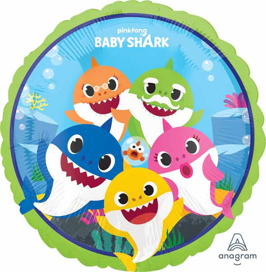 Baby Shark Round Helium Birthday Balloon