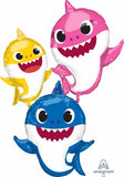 Gliding Baby Shark Family Foil Balloon