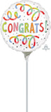 4" mini round foil balloon congrats