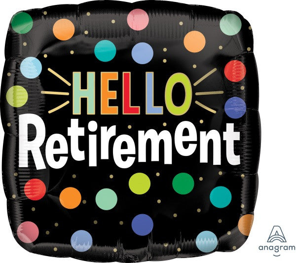 Hello Retirement Square Shape Party Balloon