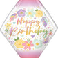 Happy Birthday Boho Gem Style Foil Balloon