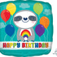Rainbow Sloth Happy Birthday Foil Balloon