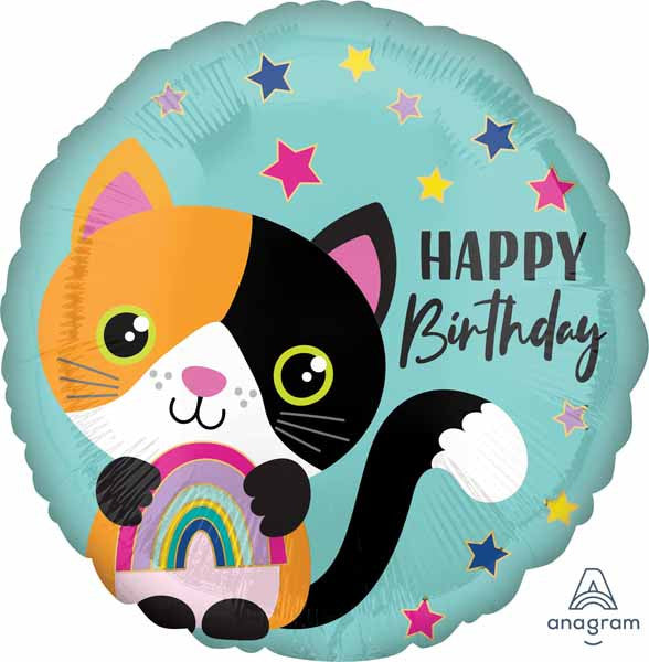 Cute Calico Birthday Balloon
